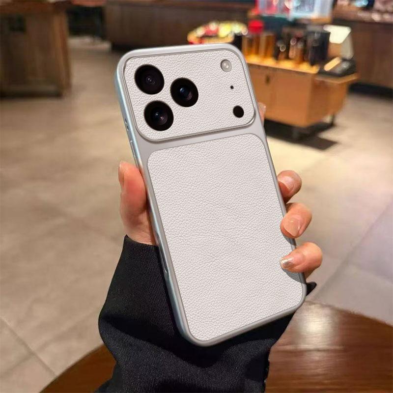 

White Leather Textured Drop-proof, Scratch-resistant Protective Case for iPhone 17 Pro Max iPhone X/Xs білий