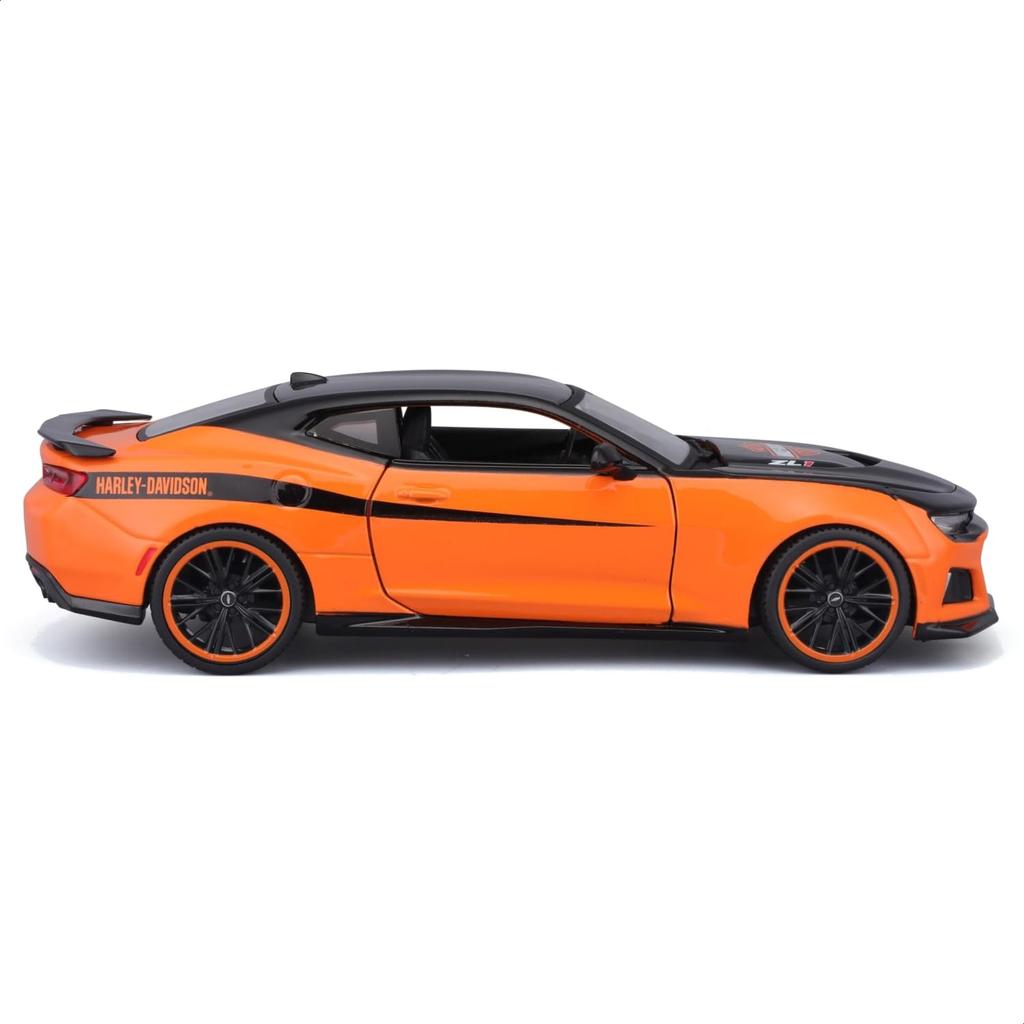 Maisto Scale Chevrolet 2017 Camaro ZL1 Custom Series Diecast Model Finished Model 32271 1/24 Black/Orange Harley-Davidson / Car,