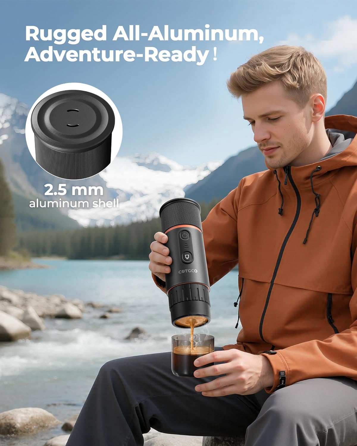 

Портативна еспресо-машина 20 Бар, з USB-C зарядкою, Кавоварка для подорожей з капсулами NS для кемпінгу, Автомобіля, На відкритому повітрі United States