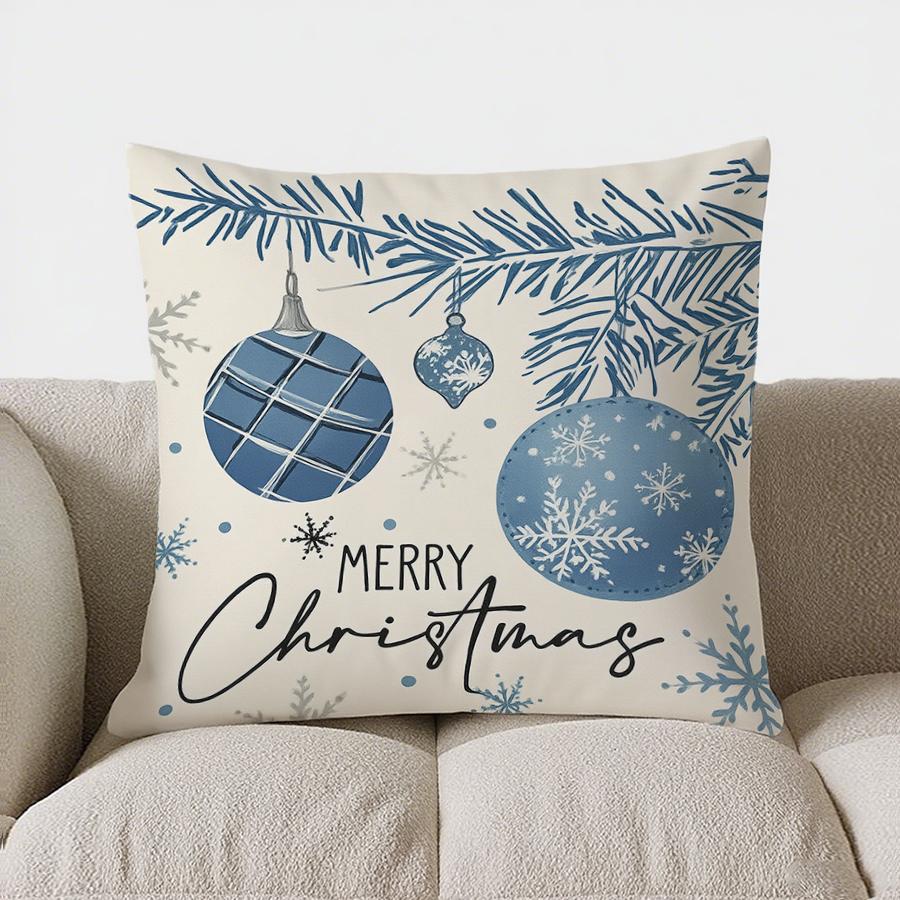 Home Decor Hello Winter Snowmen Pillow For Cozy Decor Pattern Cushion Cover Suitable For Sofa Bedroom Car Pillow Cover