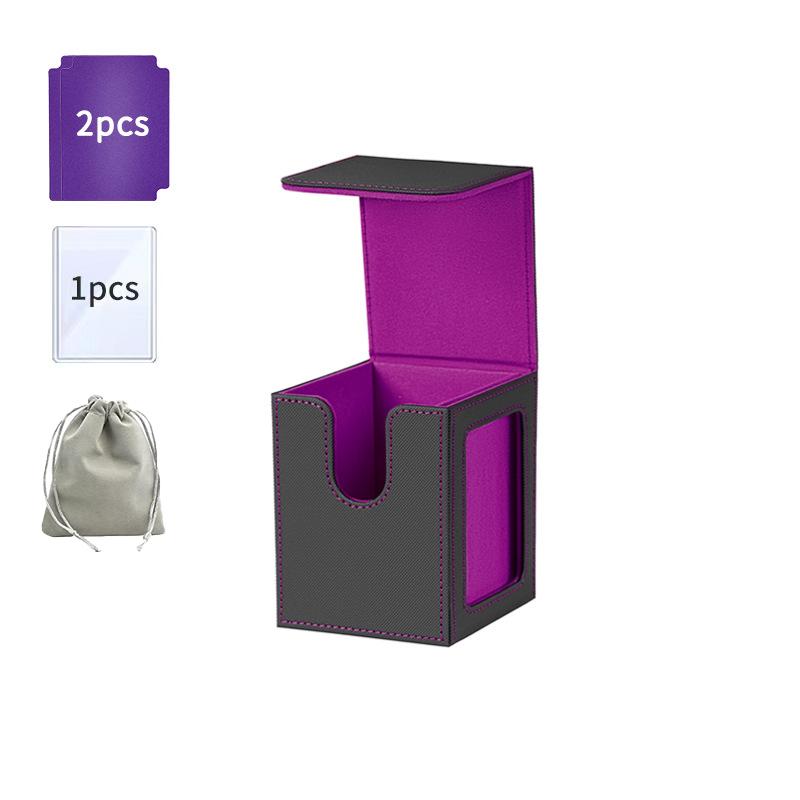 TCG Card Deck Box Magnetic Card Storage Box Fit 100+ Double Sleeved MTG Card PU Leather Card Deck Case for PTCG Sports Cards