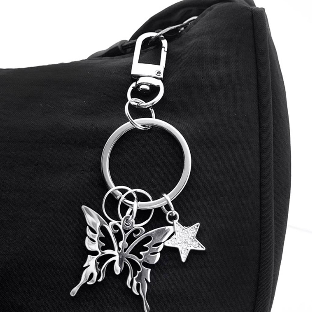 Butterfly Star Keyring Delicate Butterfly Keyrings Fashion Accessory Stylish Butterfly Key Holder Perfect for Key Bag