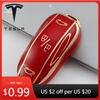 Bilklistermärke 2025 Ny Tesla Ny TPU Bilnyckel Fjärrkontroll Fullt Skydd Fodral Skal för Tesla Model 3 Y Model S Model X Bil Smart Nyckel Åtkomst