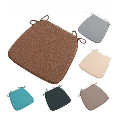 Modern Style Solid Color Cotton Linen Chair Cushion with Ties for Dining Chairs Kitchen Dining Chair Pad Cojines Decorativos