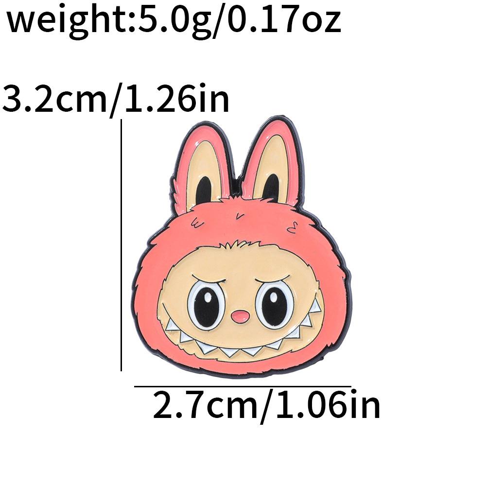 Creative Personality Labub Metal Badge Cute Rabbit Alloy Brooch Pin Decoration