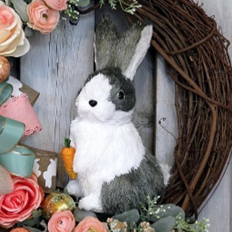 2024 NEW Easter Rabbit Flowers Wreath Ribbon Wreath Door Wall Oranments Home Party Festival Decoration