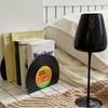 2pcs Book Holders Vinyl Record Shape Rounded Edges Vintage Bookends Book Stand for Student
