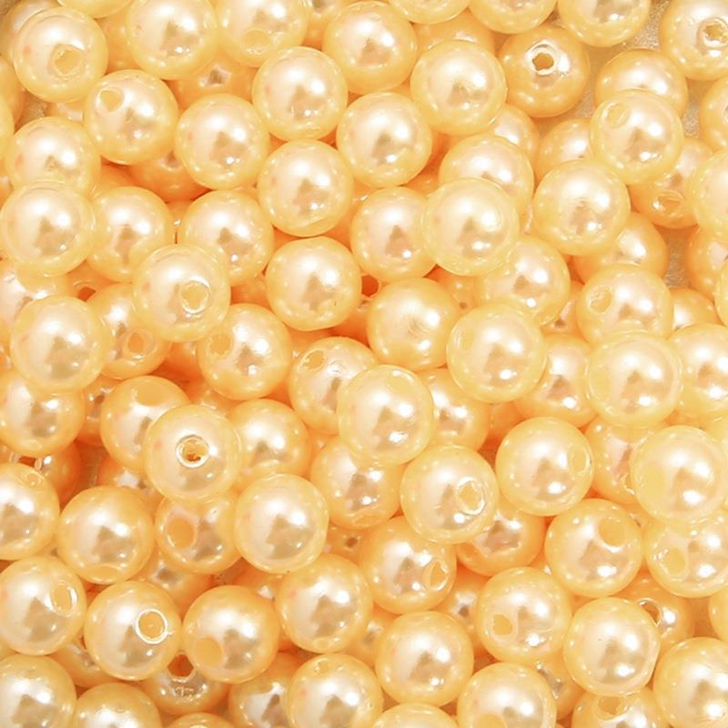 DIY Acrylic Pearl Beads: Round, Loose Beads for Handmade Jewelry Accessories, Bracelets, Necklaces, and Earrings.