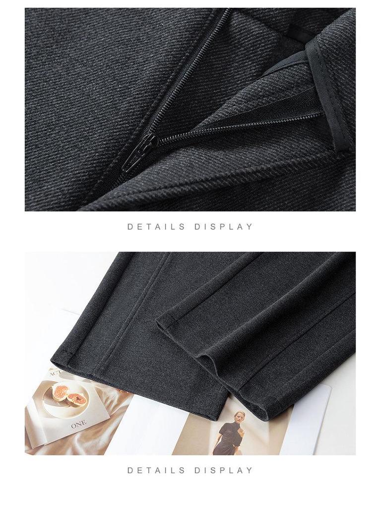 Women's High-Waist Slimming Woolen Wide-Leg Pants - Autumn/Winter 2025 Collection