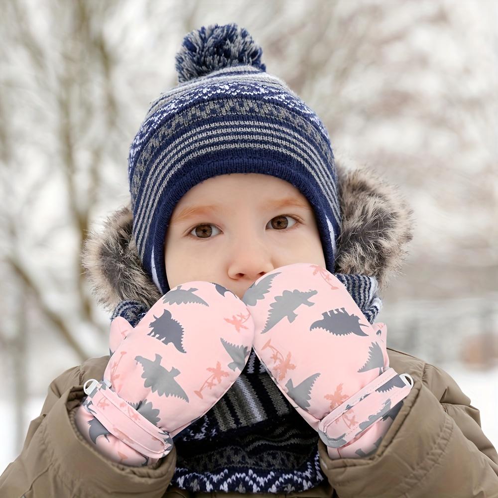 1 Pair of Infant Mittens, Winter Outdoor Quick-Drying Gloves for Boys and Girls, Easy-To-Wear Velvet Warm Mittens for Children