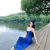 (Exclusive) Summer Beautiful Small Skirt Blue Plaid Suspender Dress, Summer New Long Dress Women's Clothing