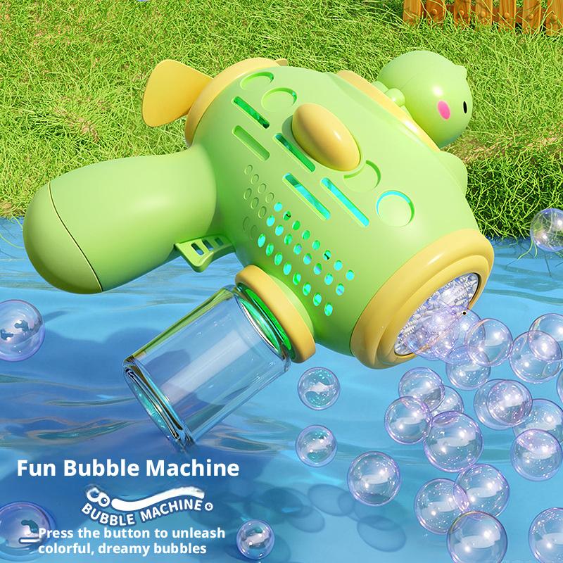 Unicorn Cartoon Stickers Electric Bubble Gun, Porous Automatic Soap Blower With Lights, Outdoor Summer Party Toy Holiday Gift