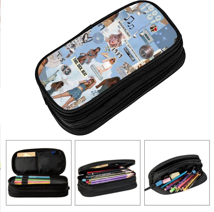 Taylor Swift 1989 Records Graphic Fans Stationery Case Pencil Case Large Capacity Trendy