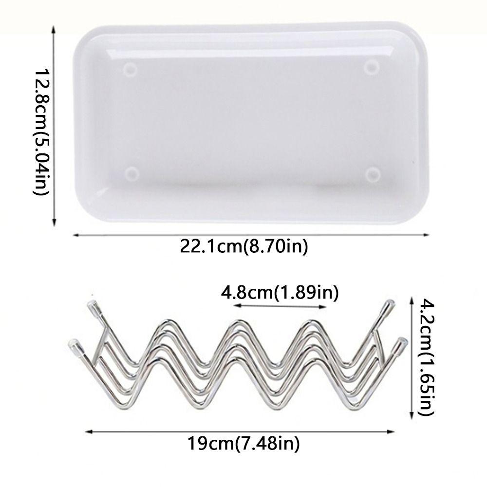 Anti-Slip Stainless Steel Soap Box W-Shaped Soap Holder Draining Soap Rack Student Dormitory