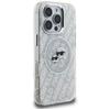 Karl Lagerfeld IML Glitter Karl & Choupette Heads Logo MagSafe Case for iPhone 16 Pro Max Gray