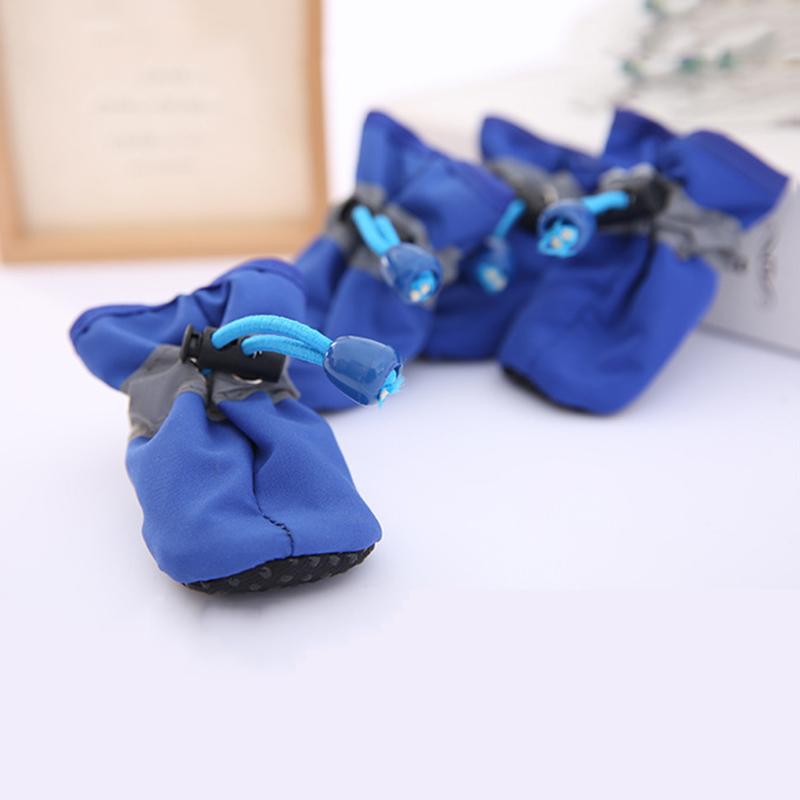 4pcs/set Waterproof Winter Pet Dog Shoes Anti-slip Rain Snow Boots Warm For Smal