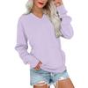 Women's Casual Fashion Solid Color V-Neck Long Sleeve Sweatshirt Lightweight Pullover With Pockets Warm Sweatshirt