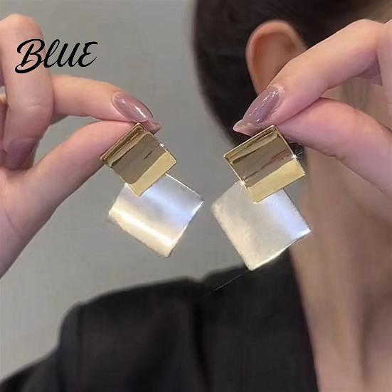 Long Earrings 1 Pair Women Geometric Design Sparkling Lightweight Drop