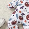 1-24 Monate Baby Junge Cowboy Muster Allover Print Jumpsuit Langarm Strampler