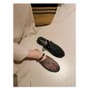 Flat-bottomed slippers summer fashionable hollow mesh word with beach bag head half slippers women