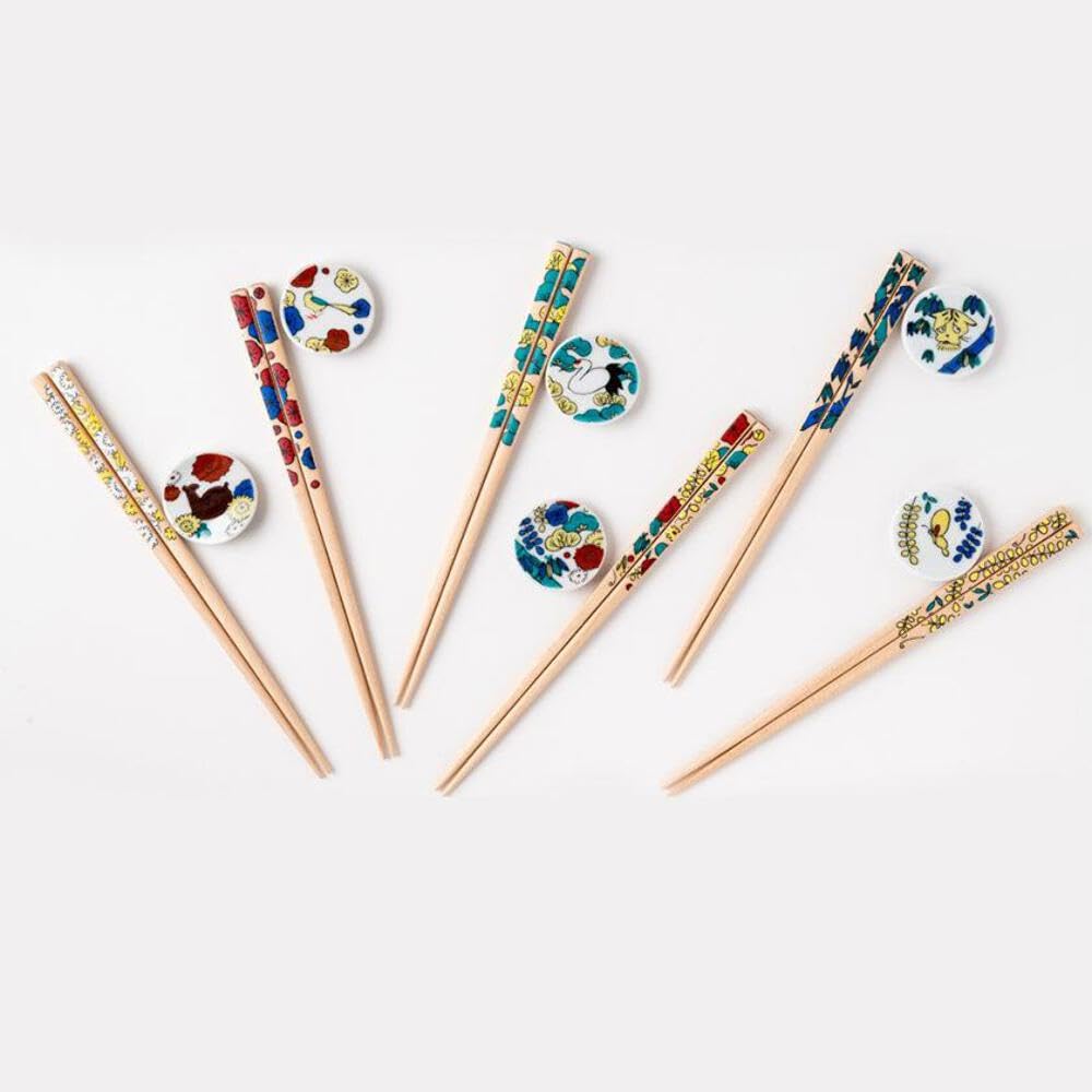 Chopsticks and Chopstick Rest Gift Dishwasher Wakasa Lacquered Made in Natural Octagonal Birthday Lucky Hashikura Matsukan [BECOS] Set, 22.5cm, Box,