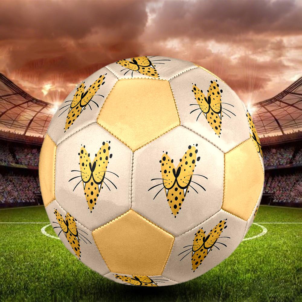 1PC Leopard Spots Soccer Ball Size 5 Football Machine Sewn Indoor/Outdoor Universal Football Gift W38