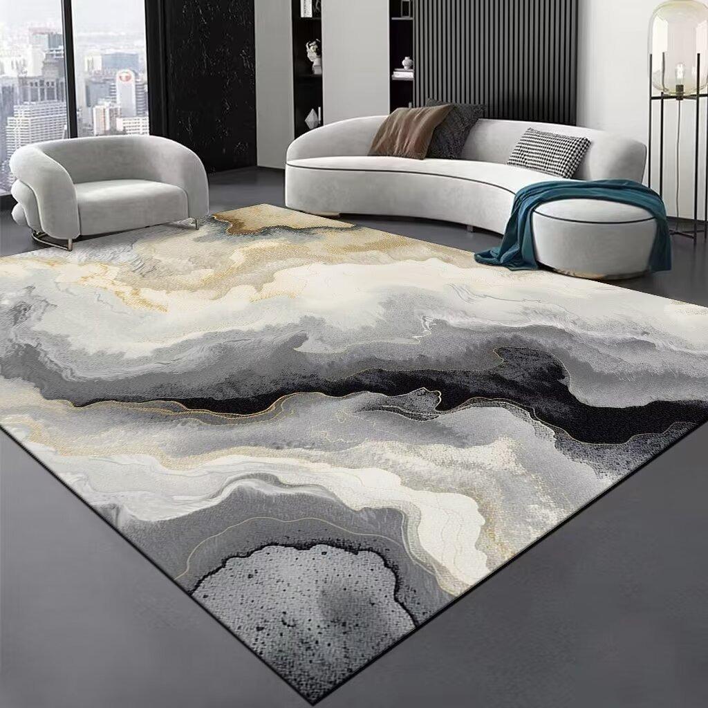 Europe Retro Style Simple Stripe Carpet Living Room Sofa Bedroom Bedside Study Entrance Door Rug Non-slip Luxury Home Decor Mat