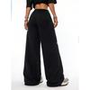 Womens Streetwear Wide Leg Pants With Print - Hip Hop Dance Loose Fit High Waist Trousers