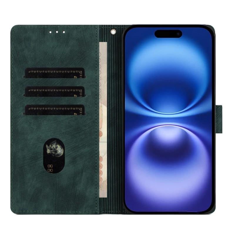 Für iPhone 17 Hülle mit 2 Stück gehärtetem Glas WANLONFENG MTL Serie Mandala Leder Handyhülle