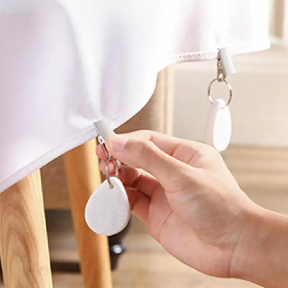 4PCS With Metal Clips Marble Teardrop Tablecloth Weights Windproof Table Cover Weight  Wedding