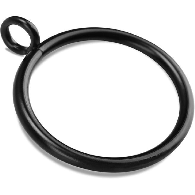 40 PCS Black Curtain Rings, Curtains Ring with Eyelet Apply for Up to 1 1/4-inch Curtain Rod (1.5 Inch Drapery Rings) 1.0 inch Interior Diamete