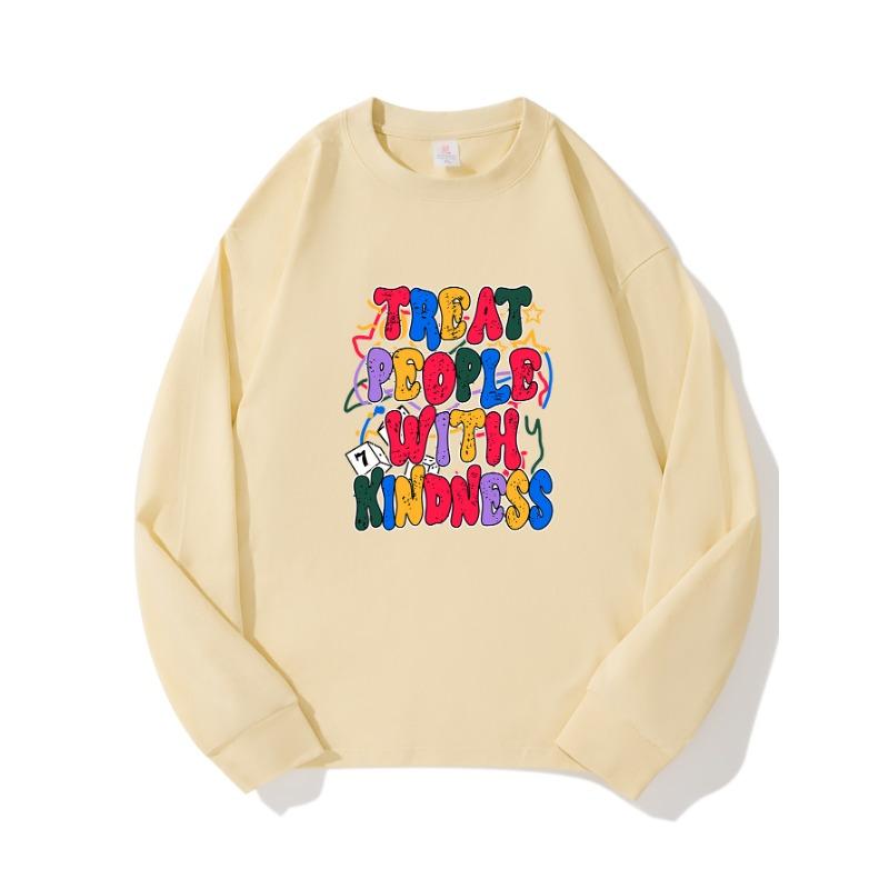 

TREAT Осенняя одежда С длинным рукавом Чистый хлопок Новинка Мужской и женский топ, Весенний внутренний слой, Базовая рубашка, Футболка с длинным рукавом и круглым вырезом XXL бежевый