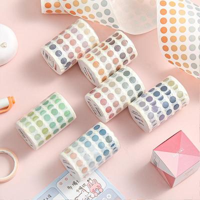 Bunte Washi-Sticker mit Polka-Dots im Morandi-Stil für Planer