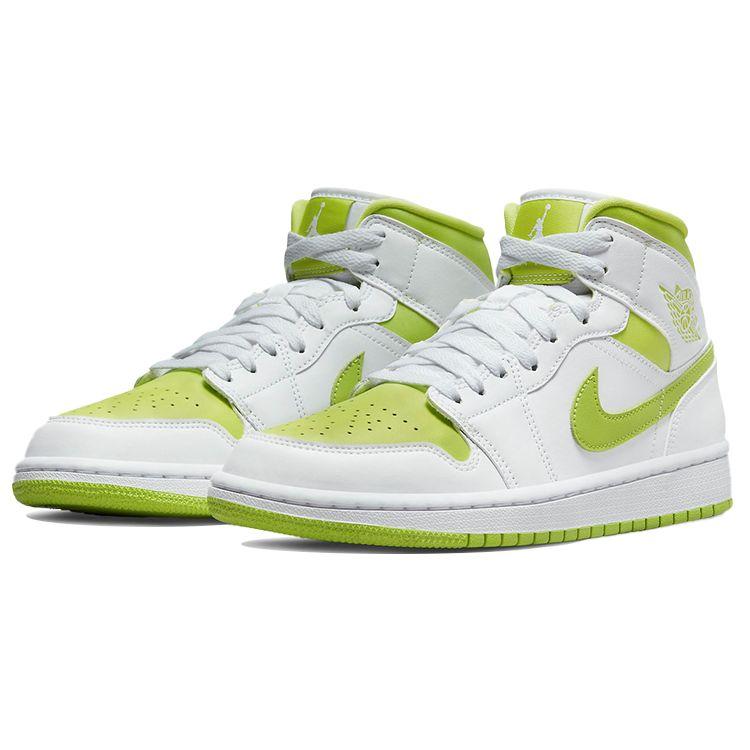 Air Jordan 1 Mid White Lime Women Sneakers BQ6472-131
