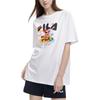 Fila American Vintage Illustration Print Crew Neck Casual Short Sleeve Drop Shoulder T-Shirt Women T-Shirt White F11W329107F-WT