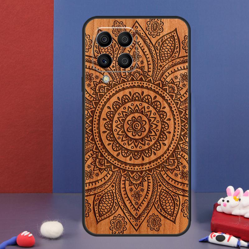 Mandala Floral Wood Case For Samsung Galaxy M31 M21 M11 M13 M54 M34 M14 M56 M36 M16 M53 M32 M52 M35 M55 M15 M06