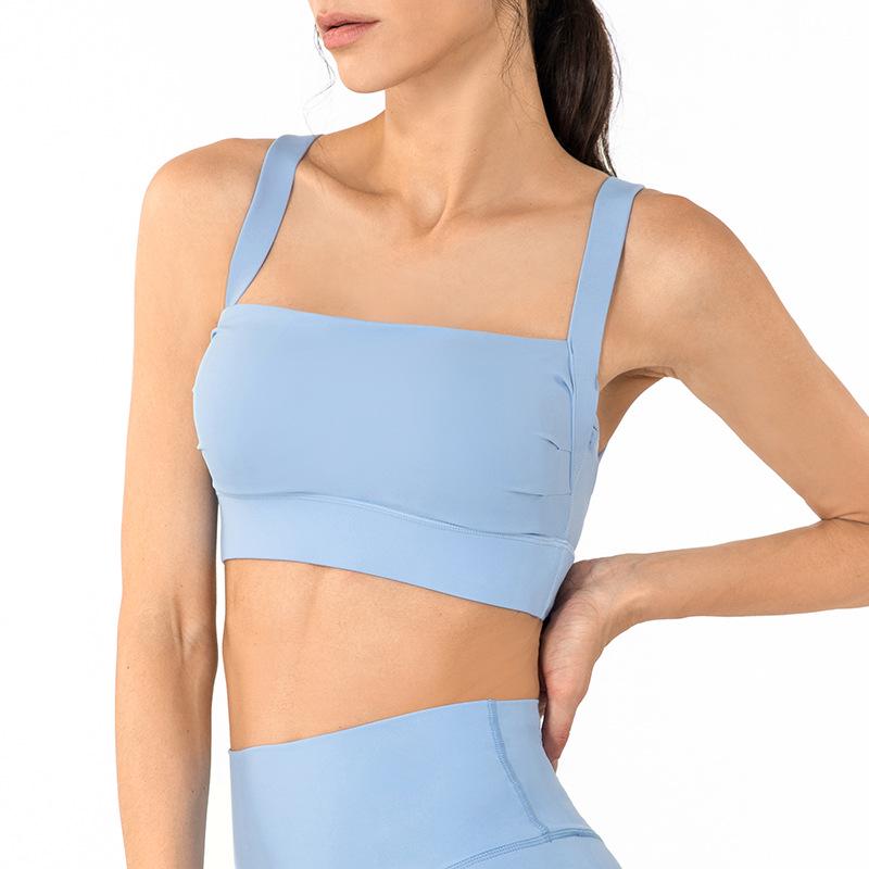 Evropská a americká sexy sportovní podprsenka s odhalenými zády pro ženy: Nárazuvzdorná jóga vesta ve stylu, plus size, letní fitness