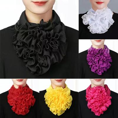 Einfarbiger Halskragen Rüschen Falscher Kragen Elegant Damen Lässig Halstuch Abnehmbarer Nackenwärmer Warmer Schal Einheitsgröße Mode