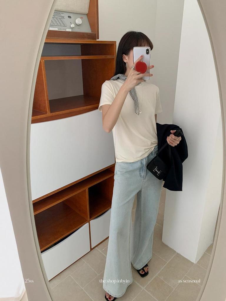 Yi En Ou Retro Micro-Flare Jeans for Women, High Waist Slimming Long Pants for Pear Shape, Long Legs Sequel