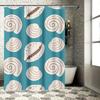Blue Shell Pattern Shower Curtain Waterproof Bathroom Decor for Home Decoration Size 180 X 245cm