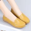 Large Size Bean Shoes for Women with One Foot Lazy Shoes Flat Non-slip Nurse Shoes Genuine Leather Soft Sole Mother Shoes