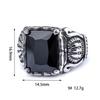 New Red and Black Zircon Men's Hip-hop Ring