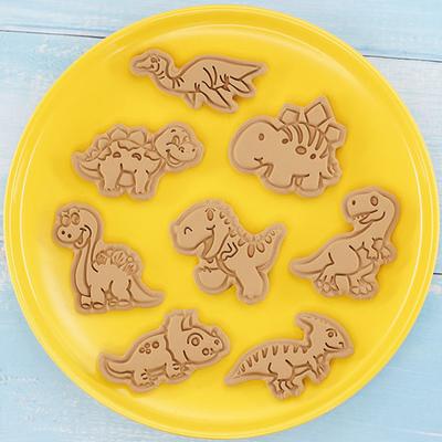 8Pcs Biscuit Mold Anti-deformation Easy Release PP Cartoon Dinosaur Shaped Baking Mold Bakery Supplies
