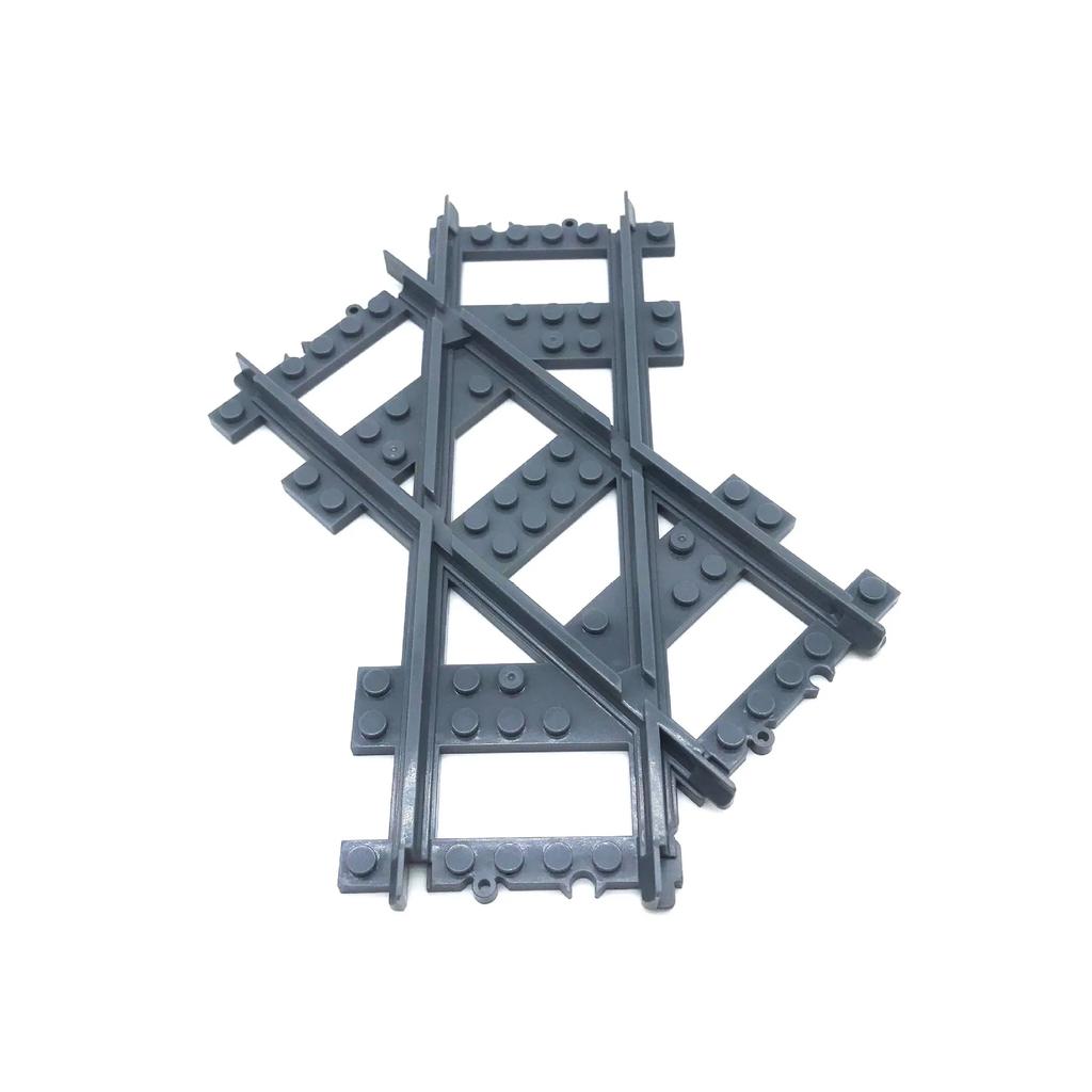 City Trains Diy Building Blocks Straight Curved Rail Bricks Parts Bridge Tunnel Model Soft Flexible Cross Tracks Railway Moc Toy