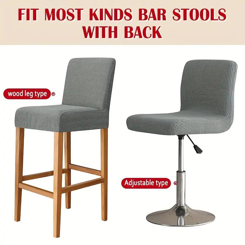 Stretch Bar Chair Cover Jacquard Bar Stool Seat Covers Slipcovers Short Back Small Size Hotel Banquet Dining Chair Case Solid Co