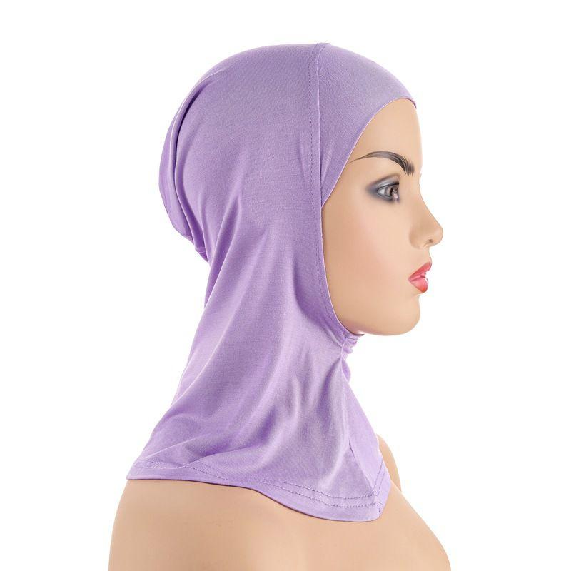 Women's Black Hijab Scarf Muslim Islamic Modal Solid Color Neck Head Under Scarf Cap