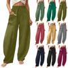 Women's Color Pants Straight Leg Pants With Pockets, Casual Wide Leg Pants