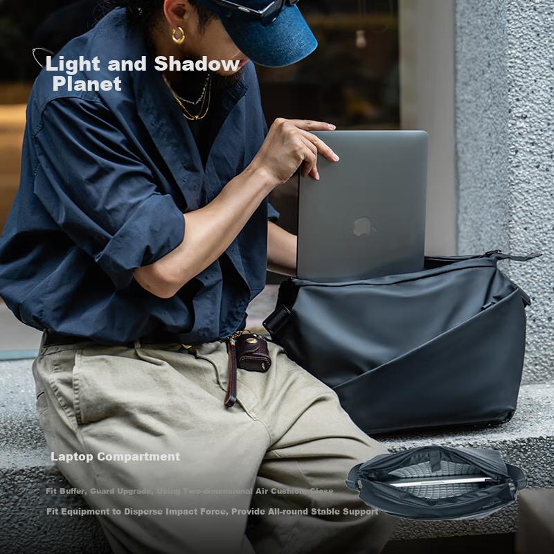 GYXX Large Size Crossbody Bag, Men's Shoulder Bag, Commuter Messenger Bag, 16-inch Laptop Bag