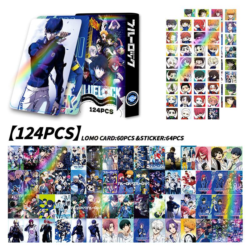 124pcs/set Anime Blue Lock Lomo Card Stickers with Postcards Message Photo Gift Fan Game Collection Card