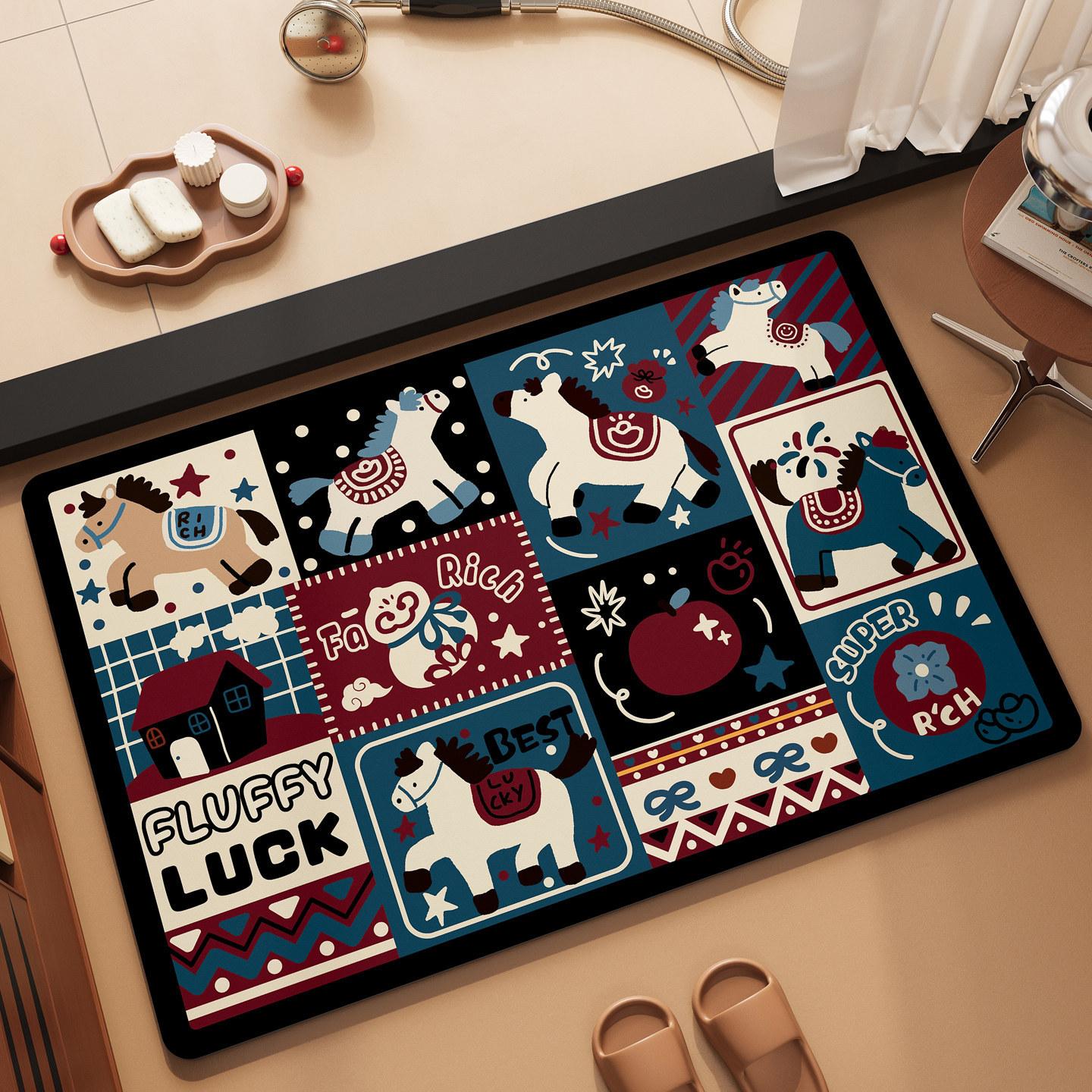 

Ванная комната Коврик Впитывающий и Нескользящий Коврик для ног Бытовой Ванная комната Туалет Дверь Грязеотталкивающий Коврик 40*60cm